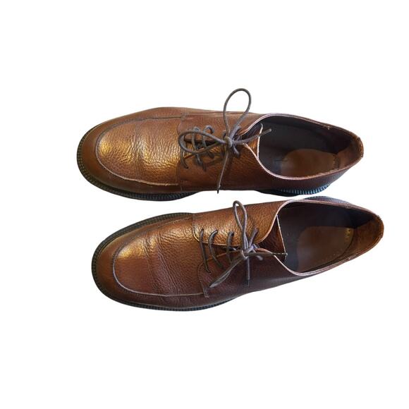 Brooks Brothers Tie Brown Dress Shoes Leather Work Round Split Toe Size 11D - Picture 2 of 7